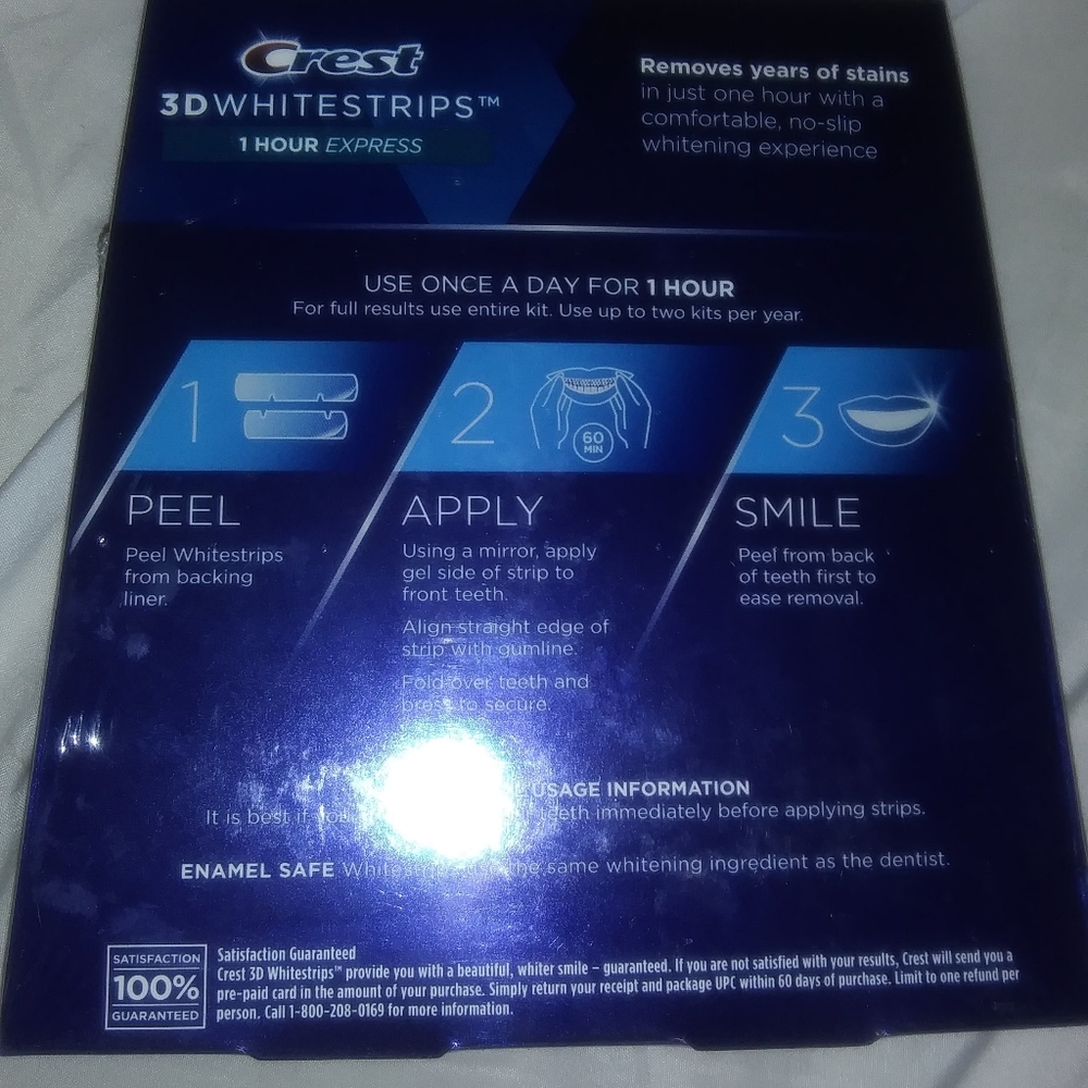 1 box crest whitestrips 1 hour express